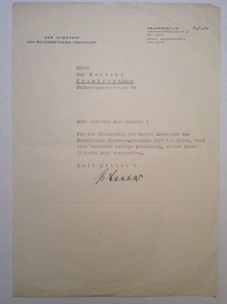 Item #220481 Scarce Typed Letter Signed. Adolph RASKIN, 1900 - 1940