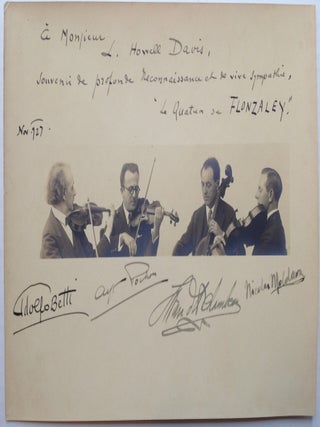 Item #220536 Inscribed Vintage Photograph. FLONZALEY QUARTET