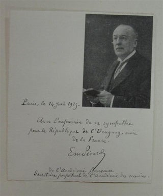 Item #220988 Autographed Note Signed. Emile Charles PICARD, 1856 - 1941