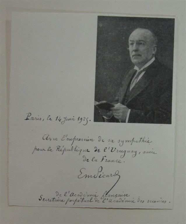 Item #220988 Autographed Note Signed. Emile Charles PICARD, 1856 - 1941.