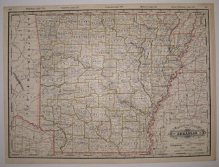 Item #222553 Railroad and County Map of Arkansas. George CRAM