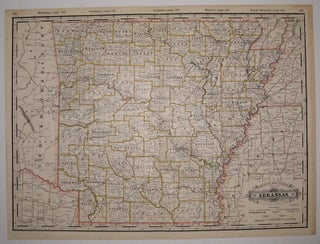 Item #222553 Railroad and County Map of Arkansas. George CRAM