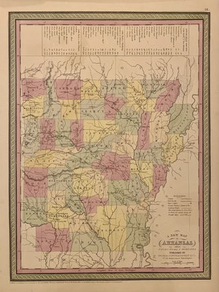 Item #222555 A New Map of Arkansas with its Canals Roads & Distances. COWPERTHWAIT THOMAS, Co