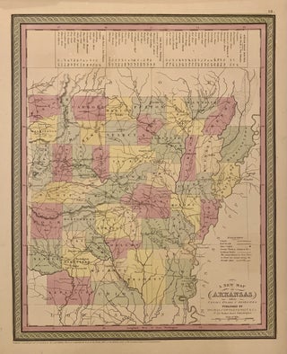Item #222555 A New Map of Arkansas with its Canals Roads & Distances. COWPERTHWAIT THOMAS, Co