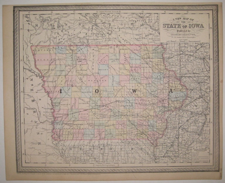 Item #222793 A New Map of the State of Iowa. Charles DESILVER.