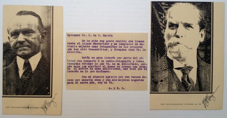 Item #223329 Signed Reproduction of the First Fax Sent by Ranger of President Coolidge. Richard H. RANGER, 1889 - 1962.