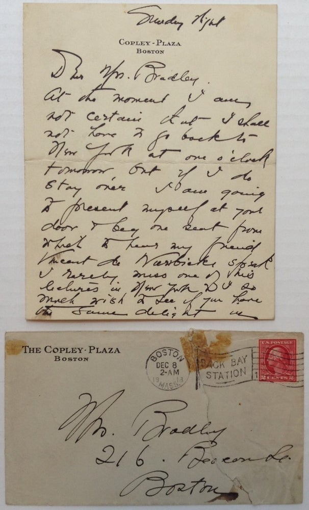 Item #223651 Autographed Letter Signed. Kate Douglas WIGGIN, 1856 - 1923.