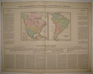 Item #224083 Carte Geographique, Statistique et Historique de l'Amerique. Jean Alexandre BUCHON