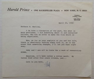 Item #224128 Typed Letter Signed "Hal" on personal letterhead. Harold PRINCE, 1928