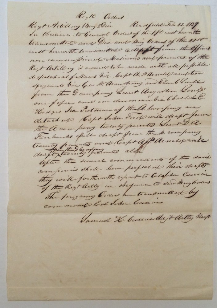 Item #224440 Autographed Document Signed regarding a boundary dispute. AROOSTOOK WAR -.