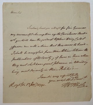Item #224692 Autographed Letter Signed. John NASH, 1752 - 1835