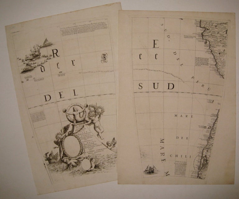 Item #224882 Untitled Globe Gore Diptych: South Pacific. Vincenzo CORONELLI.