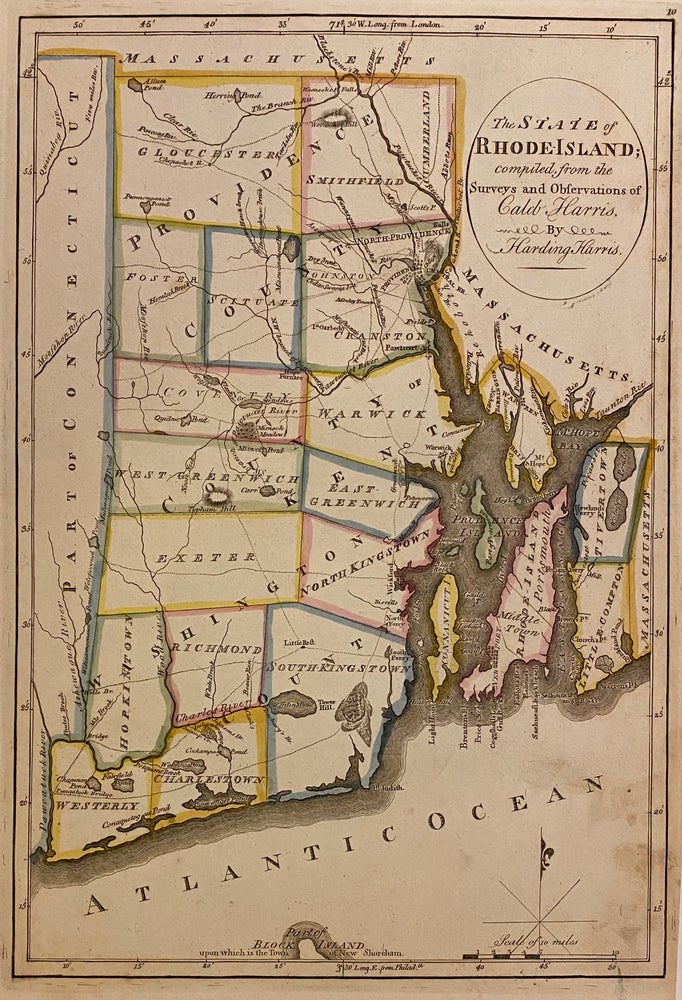 Item #225544 The State of Rhode Island; compiled from the Surveys and Observations of Caleb Harris by Harding Harris. Mathew CAREY.