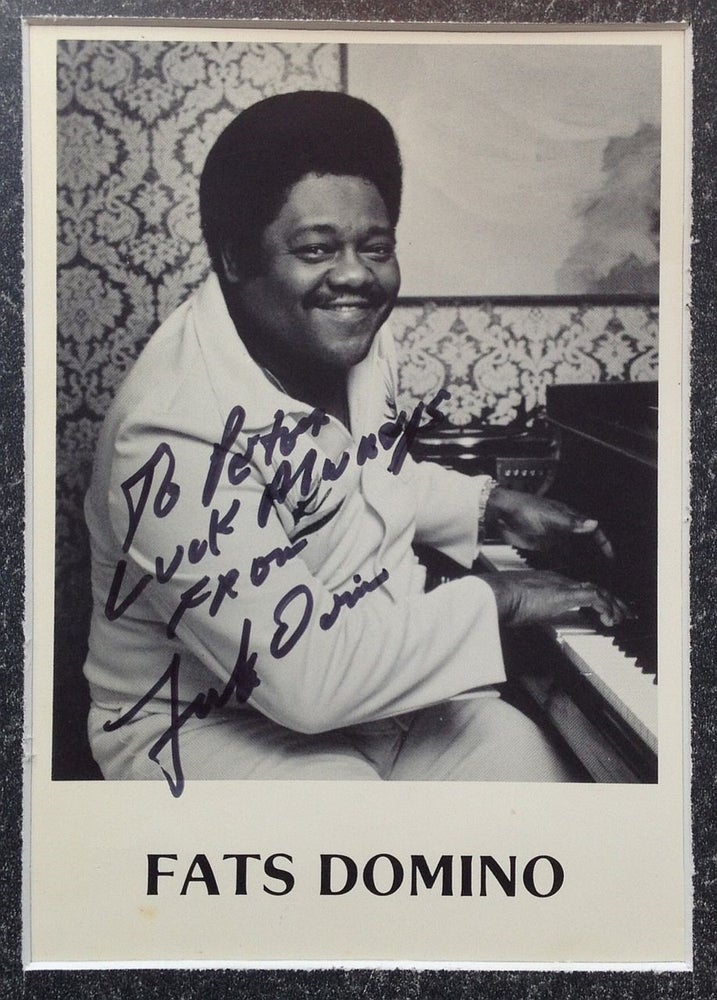 Item #225587 Inscribed Photograph. Fats DOMINO, 1928 -.