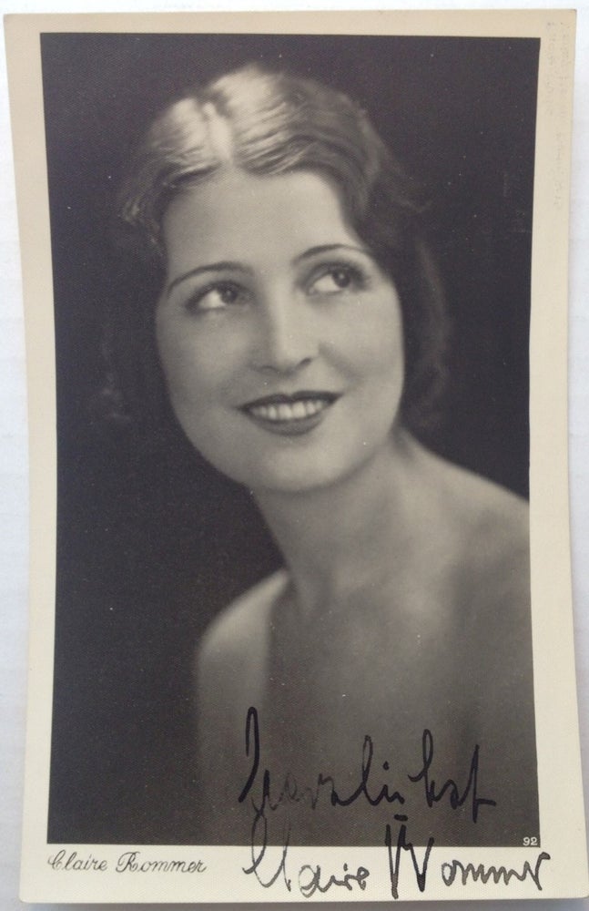 Item #225716 Signed Vintage Postcard Photo. Claire ROMMER, 1904 - 1996.