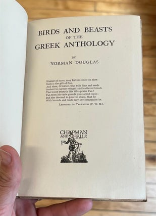 Birds and Beasts of the Greek Anthology.