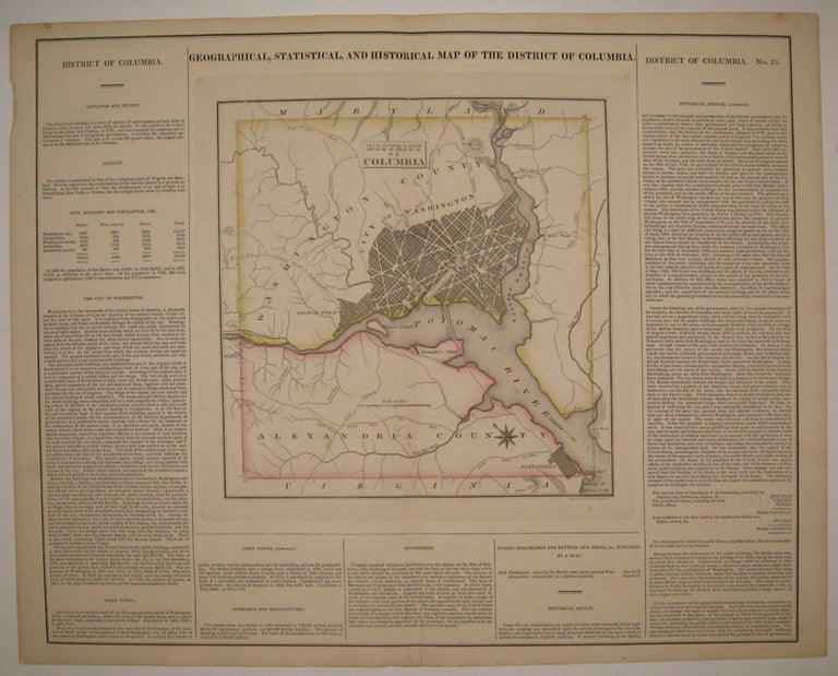 Item #226827 Geographical, Statistical, and Historical Map of the District of Columbia. CAREY, LEA.