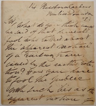 Item #227631 Rare, Important and Angry Autographed Letter Signed by a Flat-Earther. John HAMPDEN