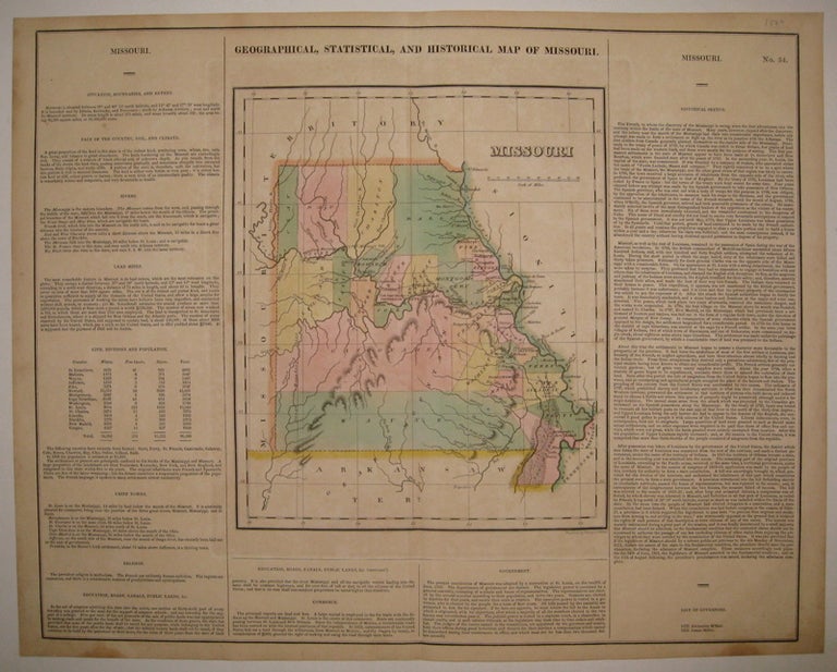 Item #227683 Geographical, Statistical, and Historical Map of Missouri. CAREY, LEA.