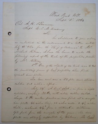 Item #229446 Important and Lengthy War-Date Letter from West Point about Weaponry. Stephen...