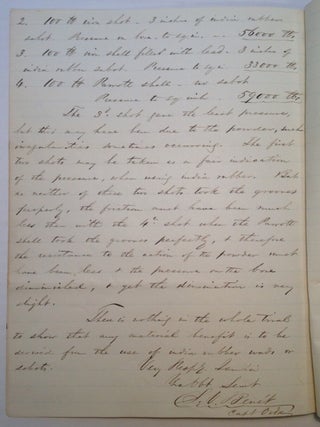 Important and Lengthy War-Date Letter from West Point about Weaponry