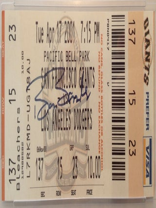 Signed Ticket Stub from the game of his 500th home run