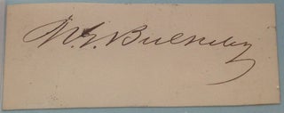 Item #231236 Rare Clipped Signature. Morgan Gardner BULKELEY, 1837 - 1922