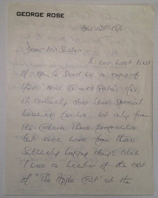 Item #232014 Autographed Letter Signed about Noel Coward. George ROSE, 1920 - 1988