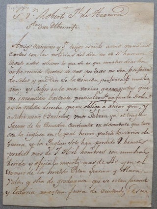 Item #232113 Extraordinary Autographed Letter Signed in Spanish. BATTLE OF TRAFALGAR