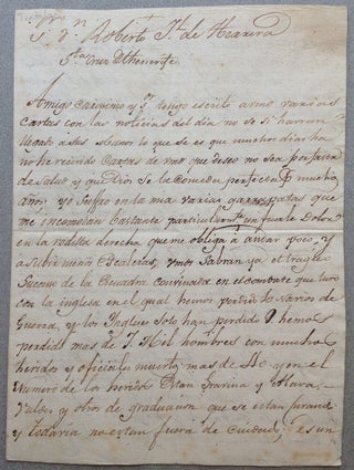 Item #232113 Extraordinary Autographed Letter Signed in Spanish. BATTLE OF TRAFALGAR