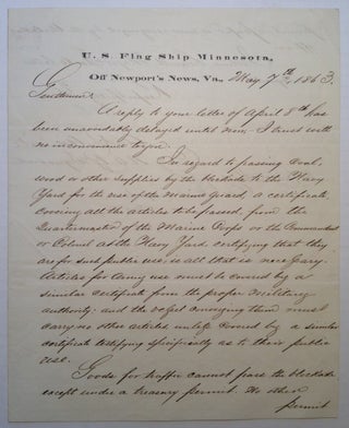 Item #232127 Fine content War-Date Letter Signed. Samuel P. LEE, 1812 - 1897