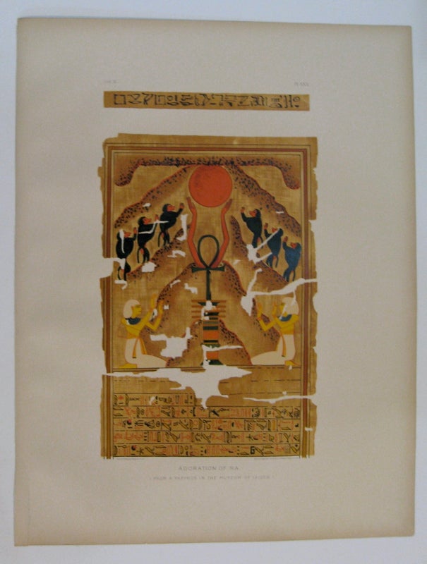 Item #232564 Adoration of Ra. (From a Papyrus in the Museum of Leiden.). Samuel Augustus BINION.