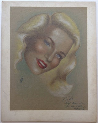 Item #232747 Inscribed Original Pastel Drawing. Peggy LEE