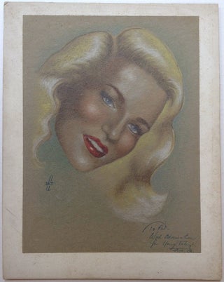 Item #232747 Inscribed Original Pastel Drawing. Peggy LEE, 1920 - 2002