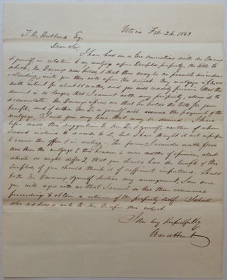Item #233057 Important Autographed Letter Signed by a contentious judge. Ward HUNT, 1810 - 1886