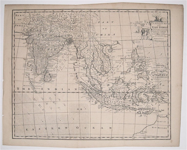 Item #234164 An Accurate Map of the East Indies Exhibiting the Course of the European Trade both on the Continent and Islands. Emanuel BOWEN.