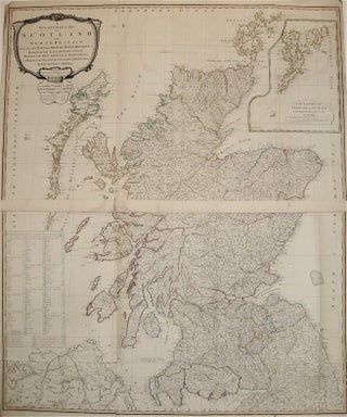 Item #234501 A New and Correct Map of Scotland or North Britain with all the Post and Military...