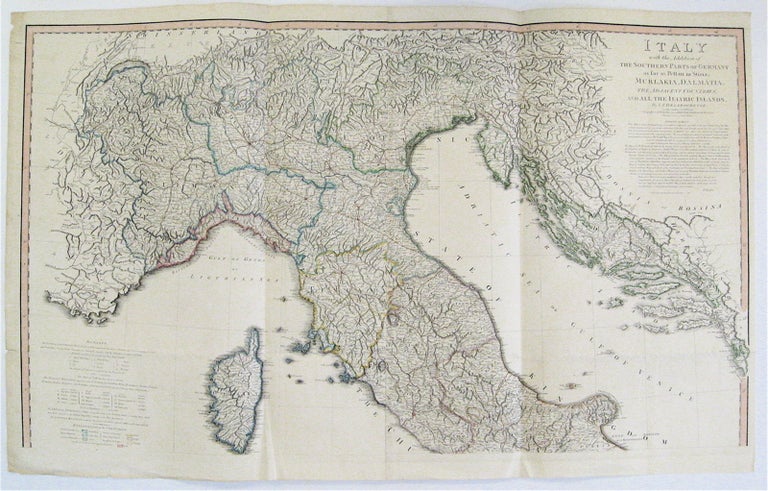Item #235410 Italy with the Addition of The Southern Parts of Germany as far as Pettau in Stiria; Murlakia, Dalmatia, The Adjacent Countries and All The Illyric Islands. William FADEN, Louis Stanislas d'Arcy DELAROCHETTE.
