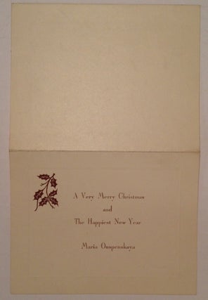 Autograph Letter Signed "Madame" on a Christmas card