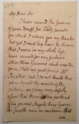 Item #236066 Fine content Autographed Letter Signed. James NORTHCOTE, 1746 - 1831