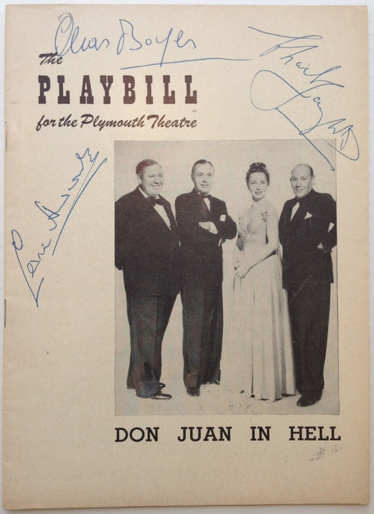Item #238186 Playbill Signed by Charles Laughton, Charles Boyer, and Cedric Hardwicke. DON JUAN IN HELL.