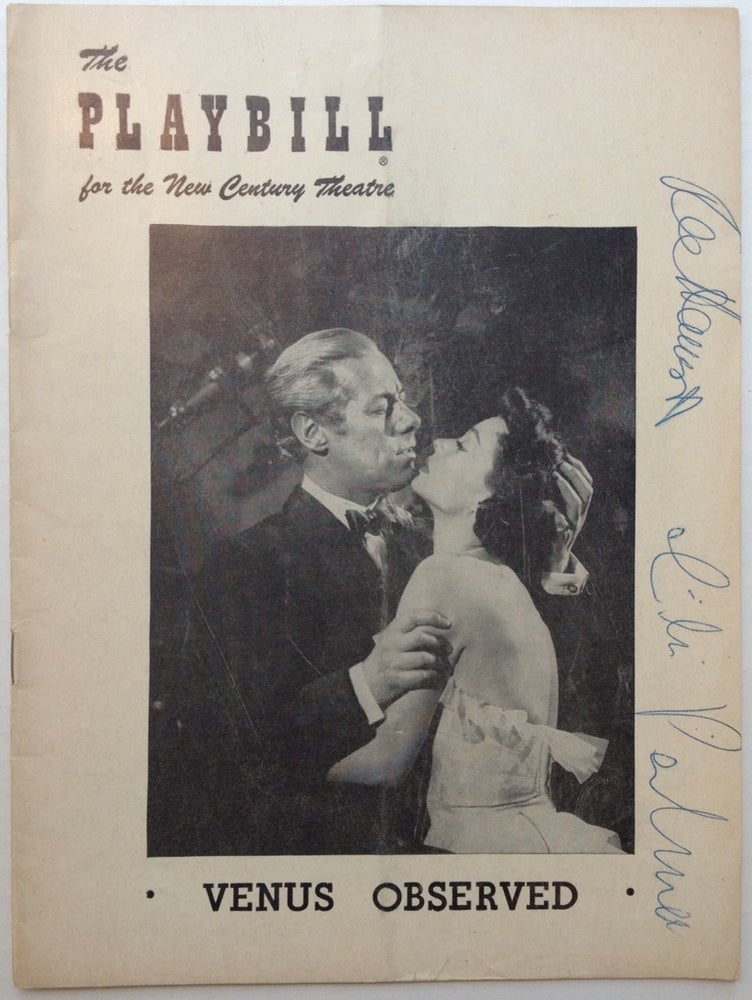 Item #238192 Signed Playbill -- "Venus Observed" Rex HARRISON, 1908 - 1990.