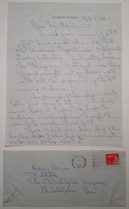 Item #241311 Autographed Letter Signed with excellent content. Robert STACK, 1919 - 2003