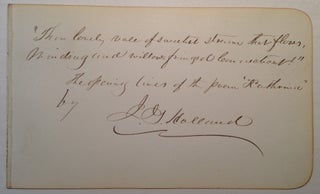 Item #243160 Autographed Quotation Signed. Josiah Gilbert HOLLAND, 1819 - 1881
