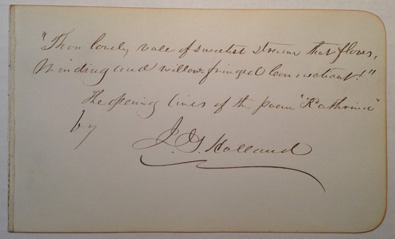 Item #243160 Autographed Quotation Signed. Josiah Gilbert HOLLAND, 1819 - 1881.