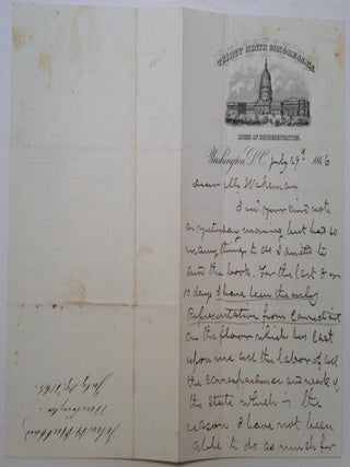 Item #243164 Autographed Letter Signed on House of Representatives letterhead. John Henry HUBBARD