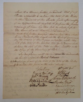 Item #243824 Autographed Document Signed. PRESIDENTIAL ELECTORS ENDORSEMENT
