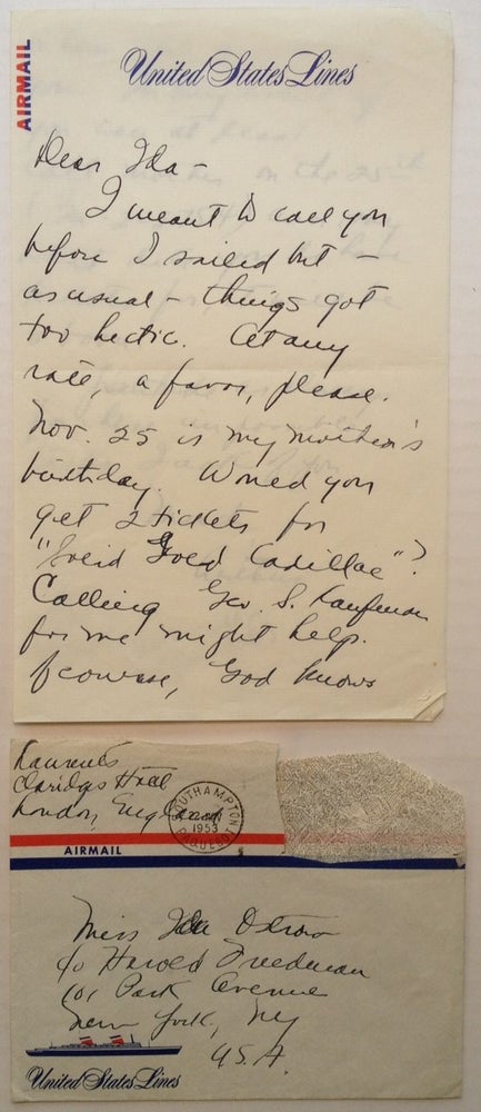 Item #243830 Autographed Letter Signed. Arthur LAURENTS, 1917 - 2011.