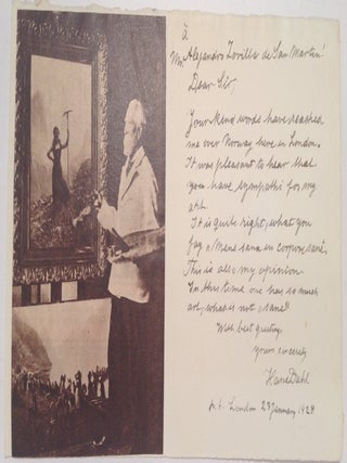 Item #244476 Autographed Note Signed. Hans DAHL