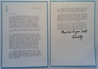 Item #244484 Chatty Typed Letter Signed. Dorothy H. STICKNEY